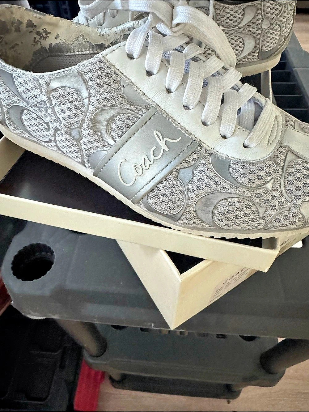 Coach Mesh Sneaker White & Gray